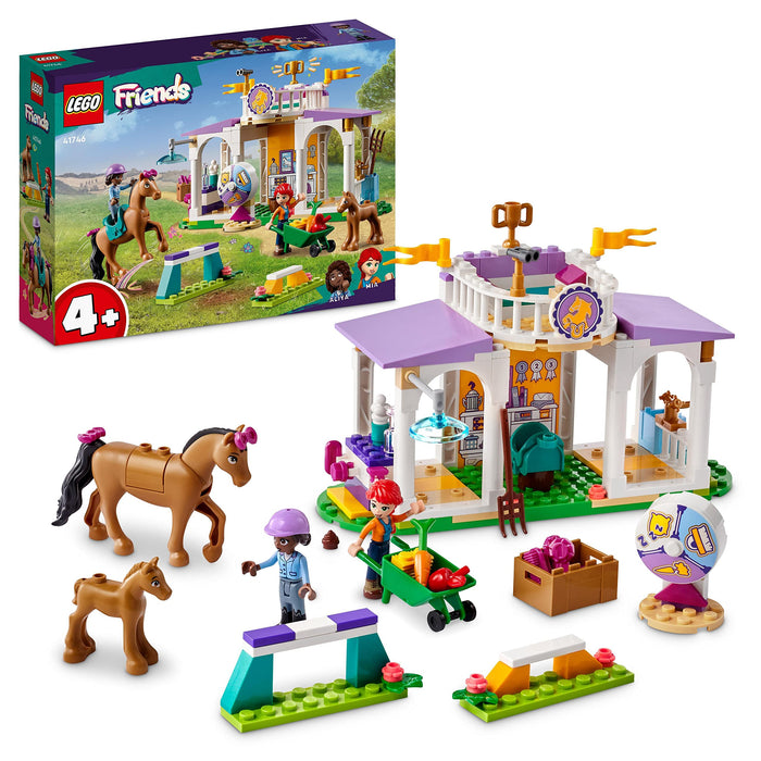 LEGO Friends Horse Training Pony Stable Set with 2 Toy Horses, Aliya and Mia Mini-Doll Figures, Animal Care Gift for Kids, Girls and Boys Aged 4 Plus 41746 Single