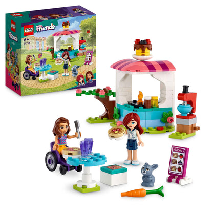LEGO Friends Pancake Shop Cafe Set, Creative Toy for 6 Plus Year Old Girls, Boys, Kids with Paisley and Luna Mini Dolls plus Bunny Figure, Small Gift for Children 41753 Single