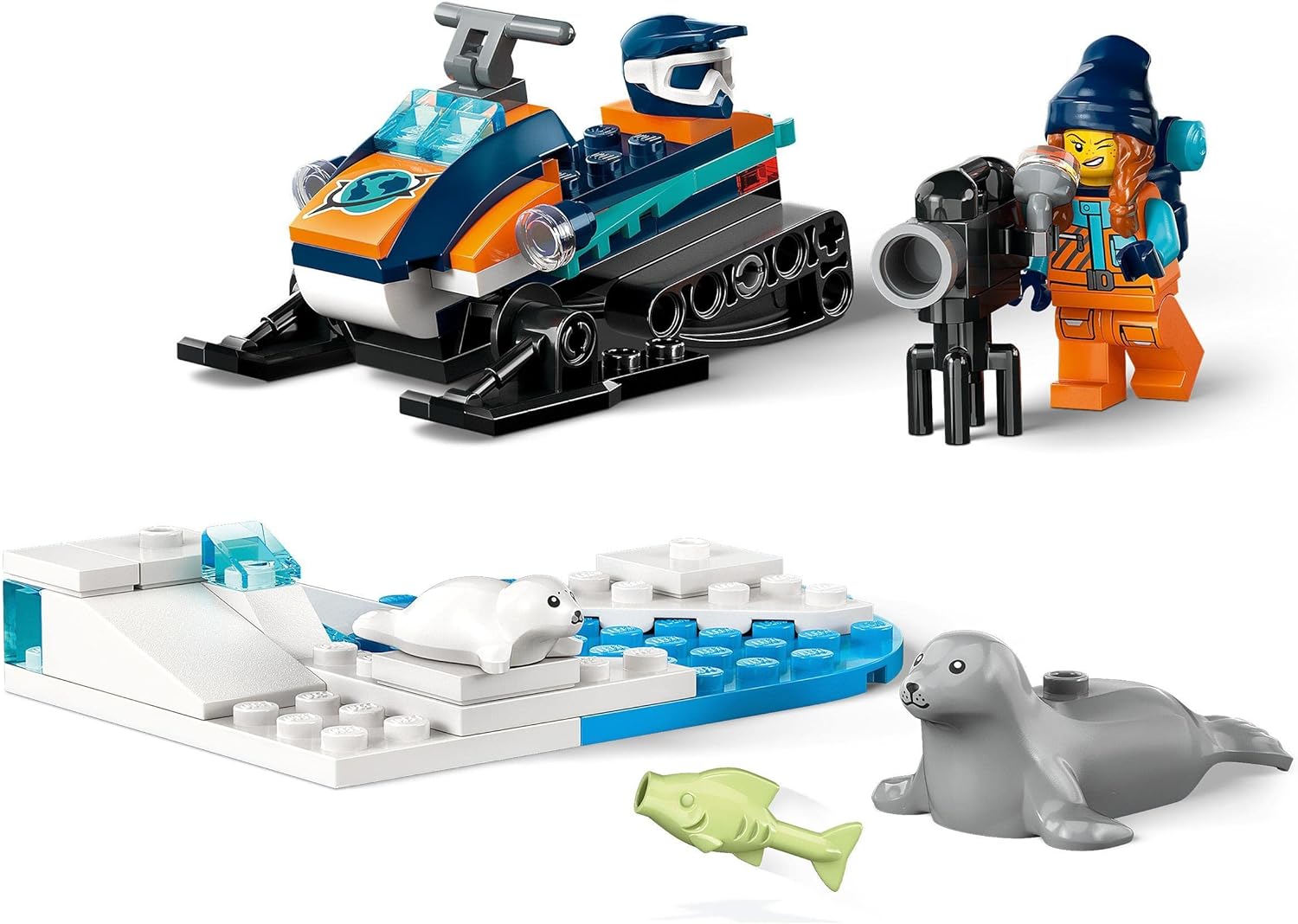 LEGO 60376 City Arctic Explorer Snowmobile Toy for Kids 5+ Year Old, Vehicle Construction Set with Seal Figures and Explorer Minifigure, Small Gift Idea & 60300 City Wildlife Wildlife Rescue ATV + TOY_BUILDING_BLOCK,60300