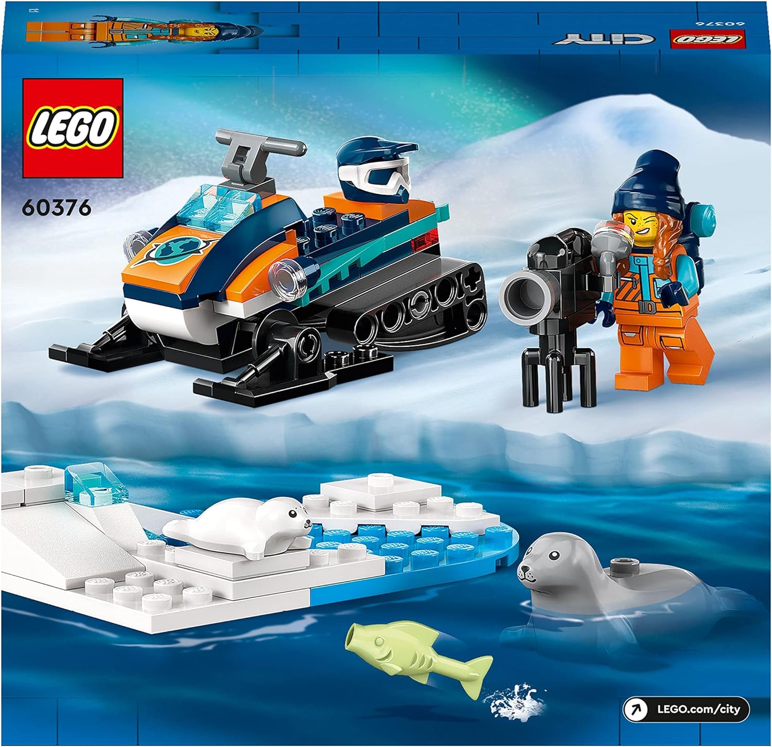 LEGO 60376 City Arctic Explorer Snowmobile Toy for Kids 5+ Year Old, Vehicle Construction Set with Seal Figures and Explorer Minifigure, Small Gift Idea & 60300 City Wildlife Wildlife Rescue ATV + TOY_BUILDING_BLOCK,60300