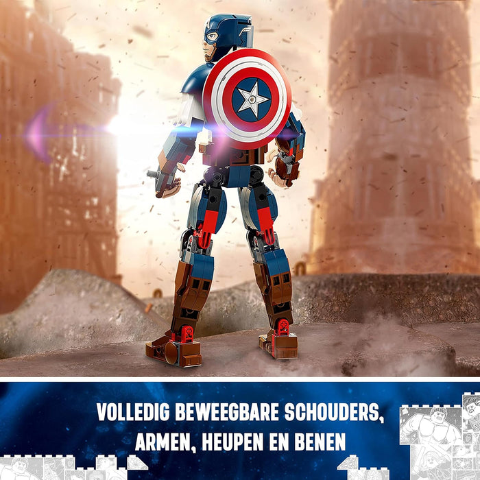 LEGO 76258 Marvel Captain America Baufigur, Superheld mit Schild, Avengers BAU-Spielzeug und Sammelfigur als Schlafzimmer Accessoire für Kinder, Jungen und Mädchen ab 8 Jahren