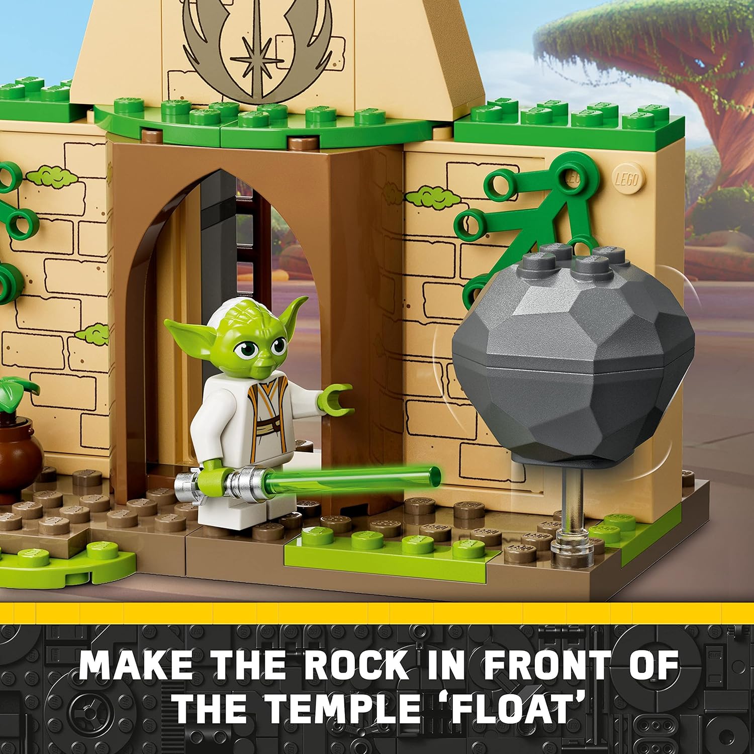 LEGO 75358 Star Wars Tenoo Jedi Temple, Spiel Set für Anfänger mit Minifiguren LYS Solay, Kai Brightstar, Meister Yoda, inklusive Speeder Bike und Lichtschwertern für Kinder ab 4 Jahren