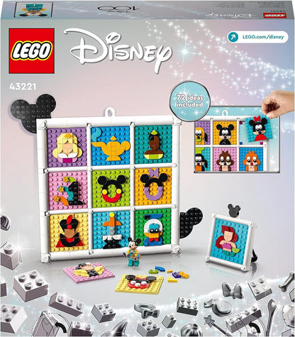 LEGO 43221 Disney 100 Years of Disney Animation Icons, Character Wall Art Craft Set & 10329 Icons Tiny Plants Set, Artificial Flowers in 9 Buildable Teracotta-Coloured Pots