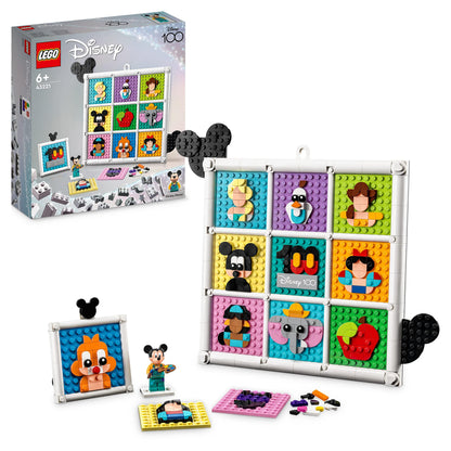 LEGO 43221 Disney 100 Years of Disney Animation Icons, Character Wall Art Craft Set & 10329 Icons Tiny Plants Set, Artificial Flowers in 9 Buildable Teracotta-Coloured Pots
