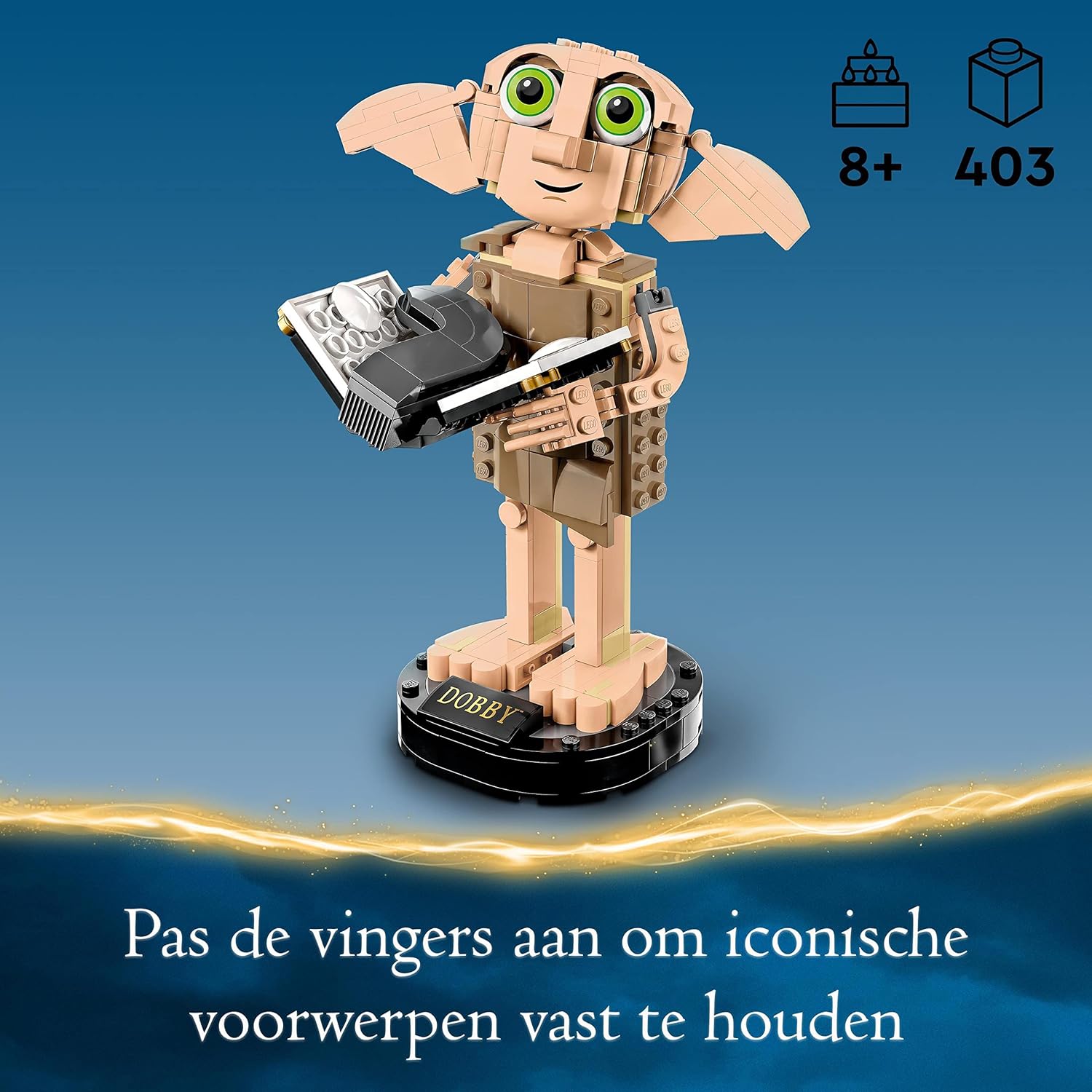 LEGO 76421 Harry Potter Dobby the House-Elf Set, Movable Iconic Figure Model, Toy or Bedroom Accessory Decoration, Character Collection, Gift for Girls, Boys, Teens and All Fans Aged 8+
