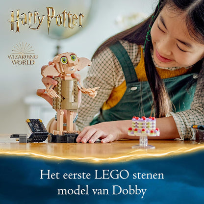 LEGO 76421 Harry Potter Dobby the House-Elf Set, Movable Iconic Figure Model, Toy or Bedroom Accessory Decoration, Character Collection, Gift for Girls, Boys, Teens and All Fans Aged 8+