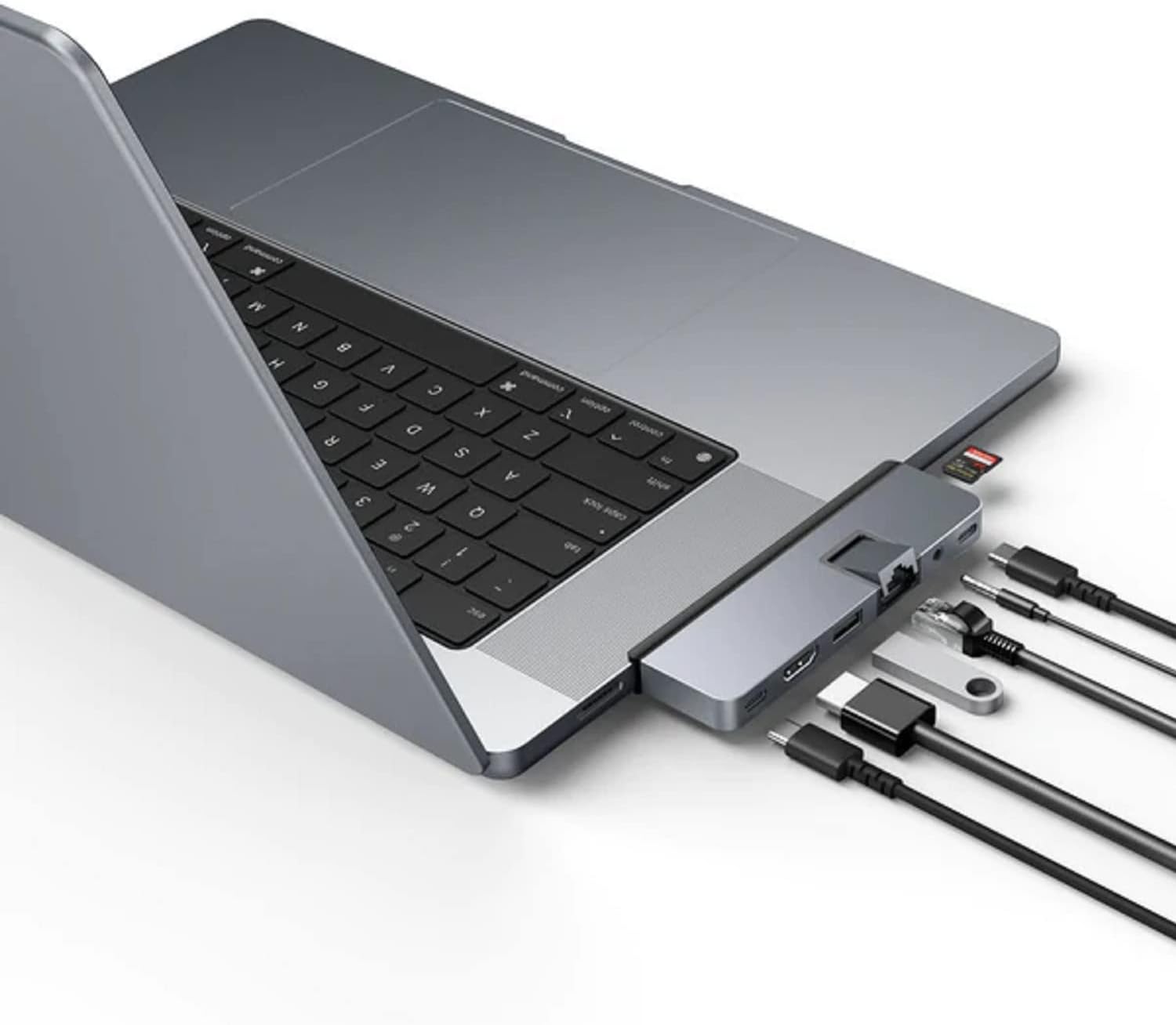 Targus Hyper 7-in-2 USB-C Hub, Compatible with MacBook, USB-C iPad, Chromebook and PC, Multi-port HDMI, USB-C, USB-A, USB4, MicroSD - Grey