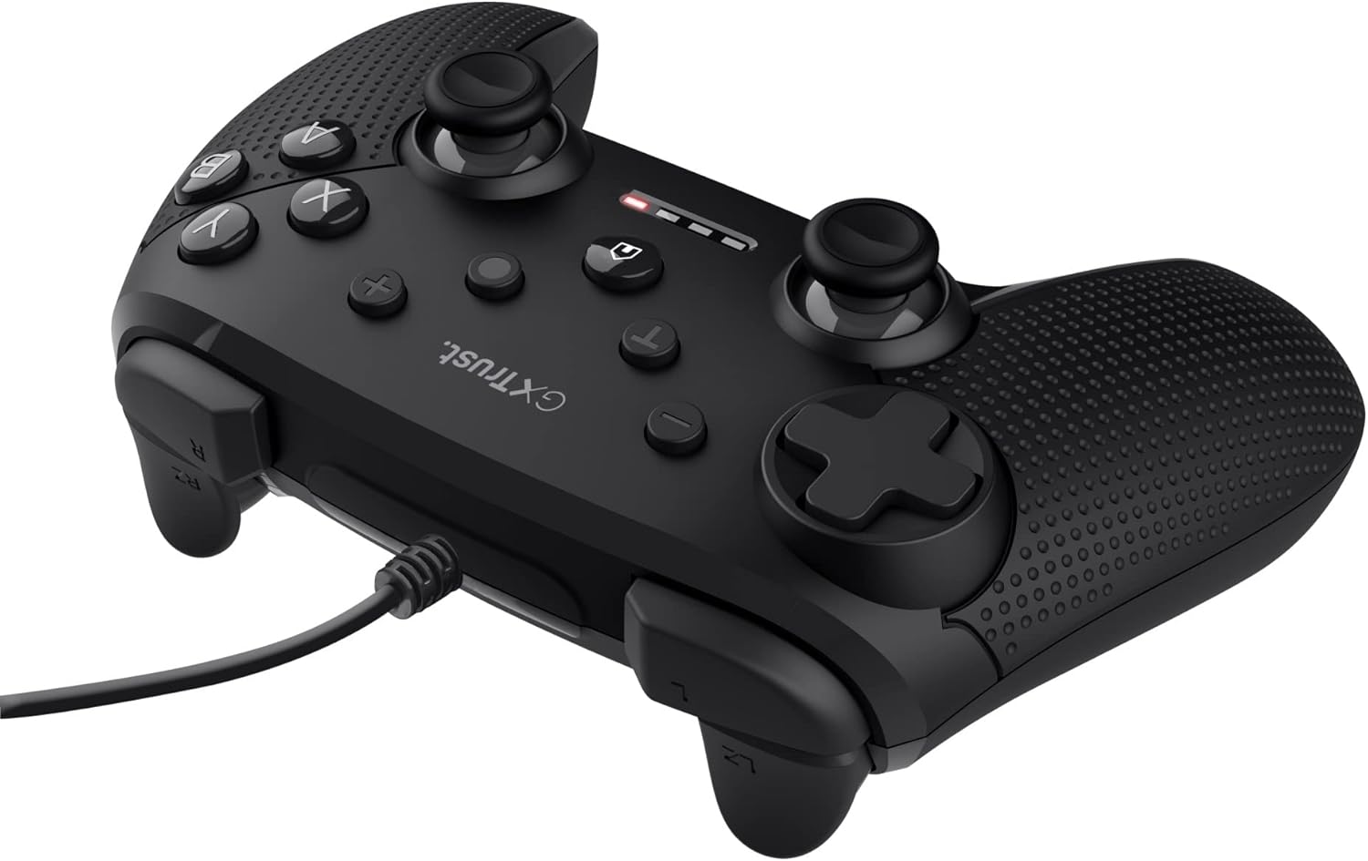 Trust Gaming GXT 541 Muta Wired PC Controller, 75% Recycled Materials, 3m Cable, 15 Buttons, Vibration Feedback, Joystick USB Gamepad with Extra D-pad Covers for Computer, Laptop, Windows 10/11