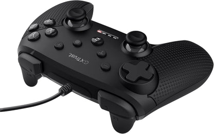 Trust Gaming GXT 541 Muta Wired PC Controller, 75% Recycled Materials, 3m Cable, 15 Buttons, Vibration Feedback, Joystick USB Gamepad with Extra D-pad Covers for Computer, Laptop, Windows 10/11