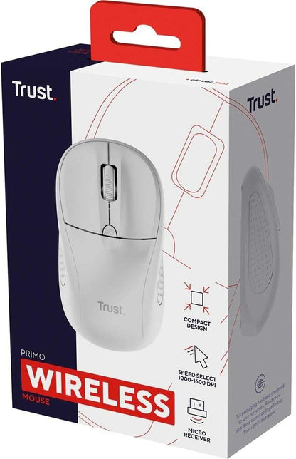 Trust MAU Primo kabellose Maus, mattweiß