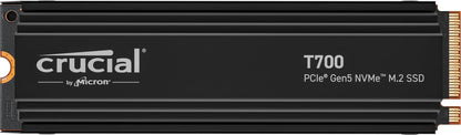 Crucial T700 1TB Gen5 NVMe M.2 SSD with heatsink - Up to 11,700 MB/s - DirectStorage Enabled - CT1000T700SSD5 - Gaming, Photography, Video Editing & Design - Internal Solid State Drive