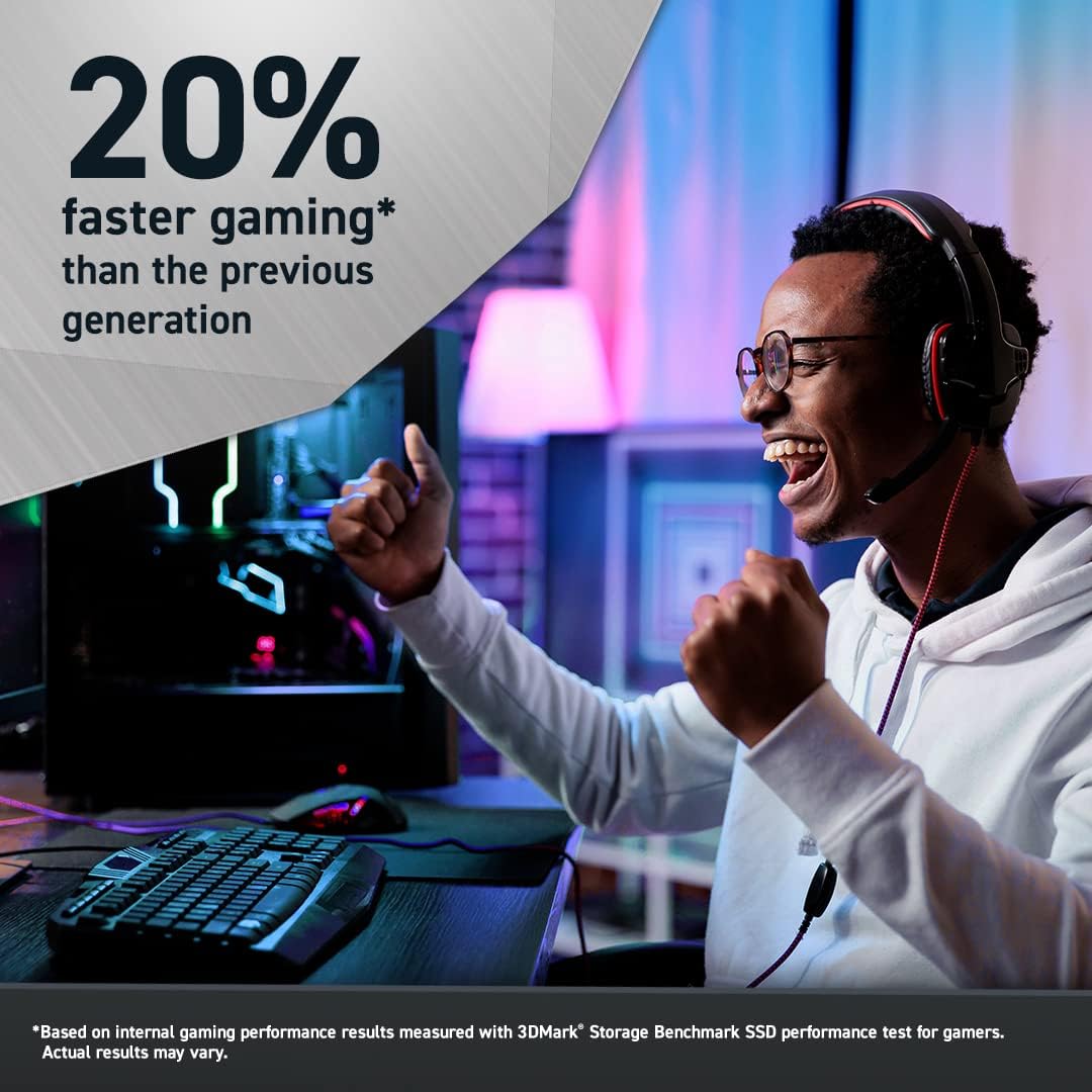 Crucial T700 1TB Gen5 NVMe M.2 SSD with heatsink - Up to 11,700 MB/s - DirectStorage Enabled - CT1000T700SSD5 - Gaming, Photography, Video Editing & Design - Internal Solid State Drive