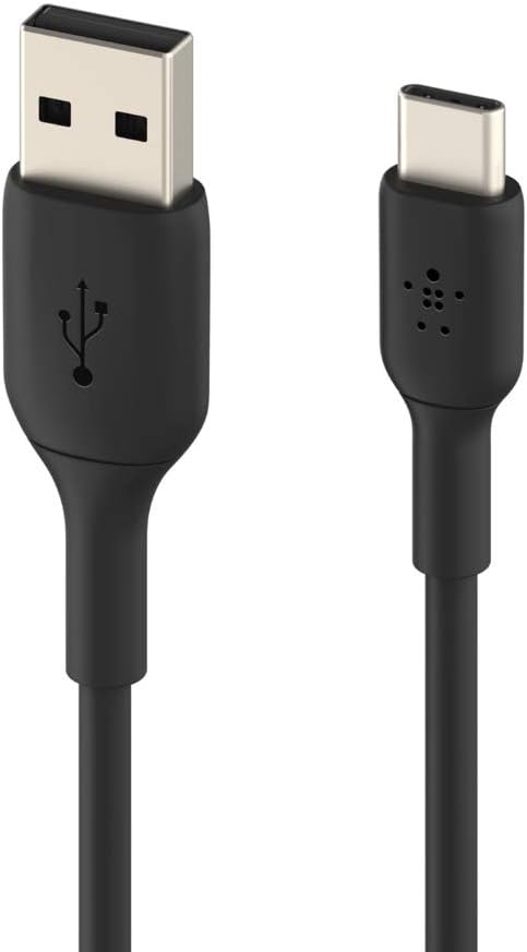 Belkin BoostCharge USB C charger cable, USB-C to USB-A cable, USB type C charging cable for iPhone 15, Samsung Galaxy S23, S23+, S23 Ultra, Pixel, iPad Pro, Nintendo Switch and more - 1m, Black Black 1 m USB-C to USB-A (PVC) Single