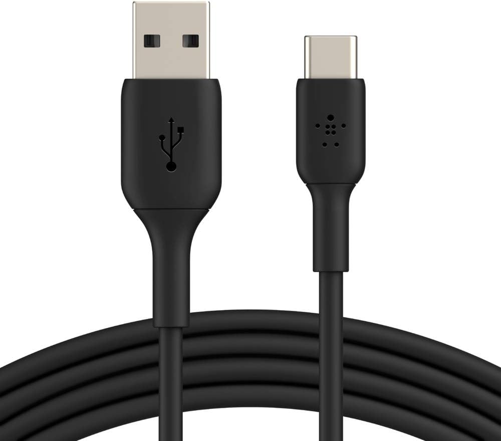 Belkin BoostCharge USB C charger cable, USB-C to USB-A cable, USB type C charging cable for iPhone 15, Samsung Galaxy S23, S23+, S23 Ultra, Pixel, iPad Pro, Nintendo Switch and more - 1m, Black Black 1 m USB-C to USB-A (PVC) Single