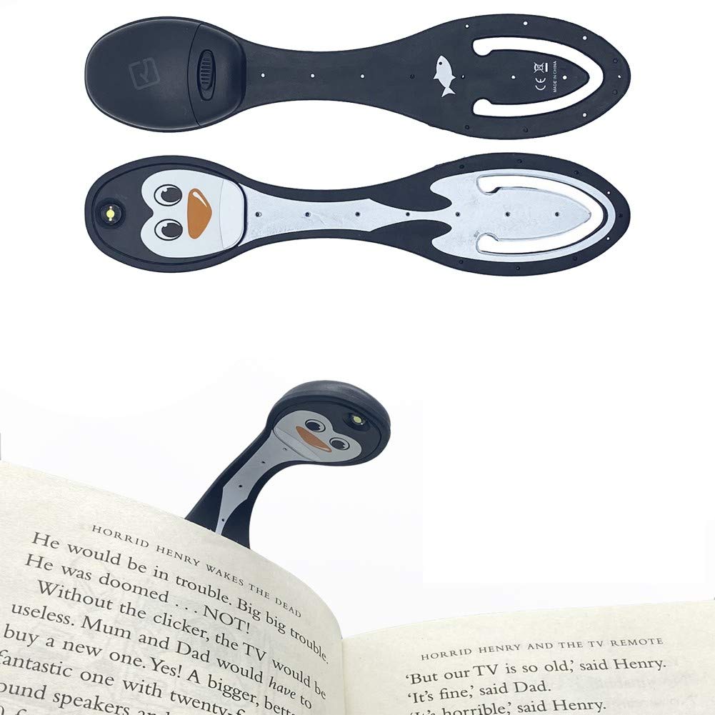 Flexilight LED Leselampe - Pinguin: Superdünne Leselampe und Lesezeichen