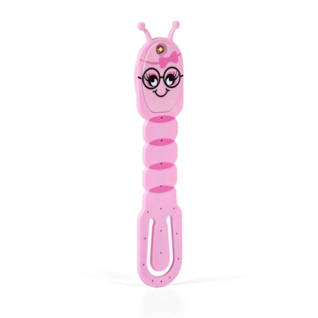 Flexilight Pals Leselicht (Bookworm) | pink | 2 in 1 Leselampe & Lesezeichen | LED Leselicht | Geschenk für Leser, Buchliebhaber | Deutsche Ausgabe: Superleicht und voll flexibel