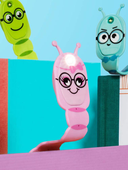 Flexilight Pals Leselicht (Bookworm) | pink | 2 in 1 Leselampe & Lesezeichen | LED Leselicht | Geschenk für Leser, Buchliebhaber | Deutsche Ausgabe: Superleicht und voll flexibel
