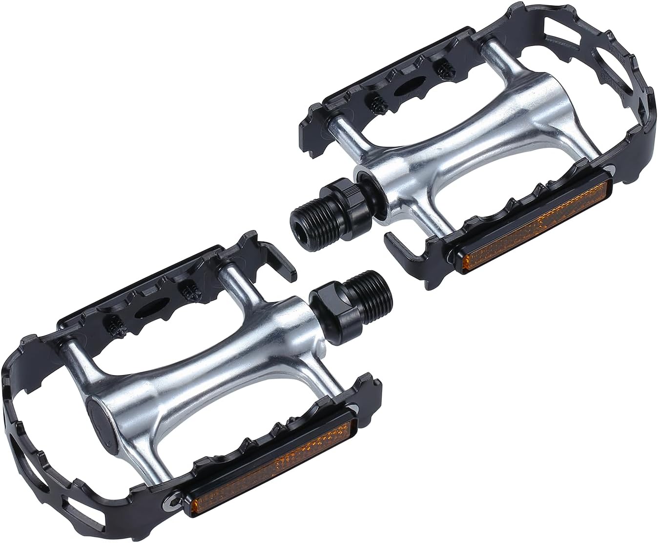 BBB Cycling City Bike Pedale Flach 9/16 Zoll mit Reflektoren Aluminiumkörper für alle Fahrräder BigFeet BPD-16