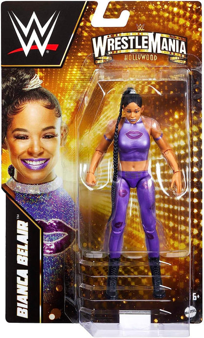 WWE Action Figure Bianca Belair WrestleMania Basics, Posable 6-inch Collectible for Ages 6 Years Old & Up, HKP82