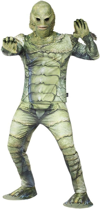 Smiffys Universal Monsters Creature From The Black Lagoon Costume, Top, Trousers, Latex Mask & Gloves, Officially Licensed Classic Universal Monsters Fancy Dress, Adult Dress Up Costumes