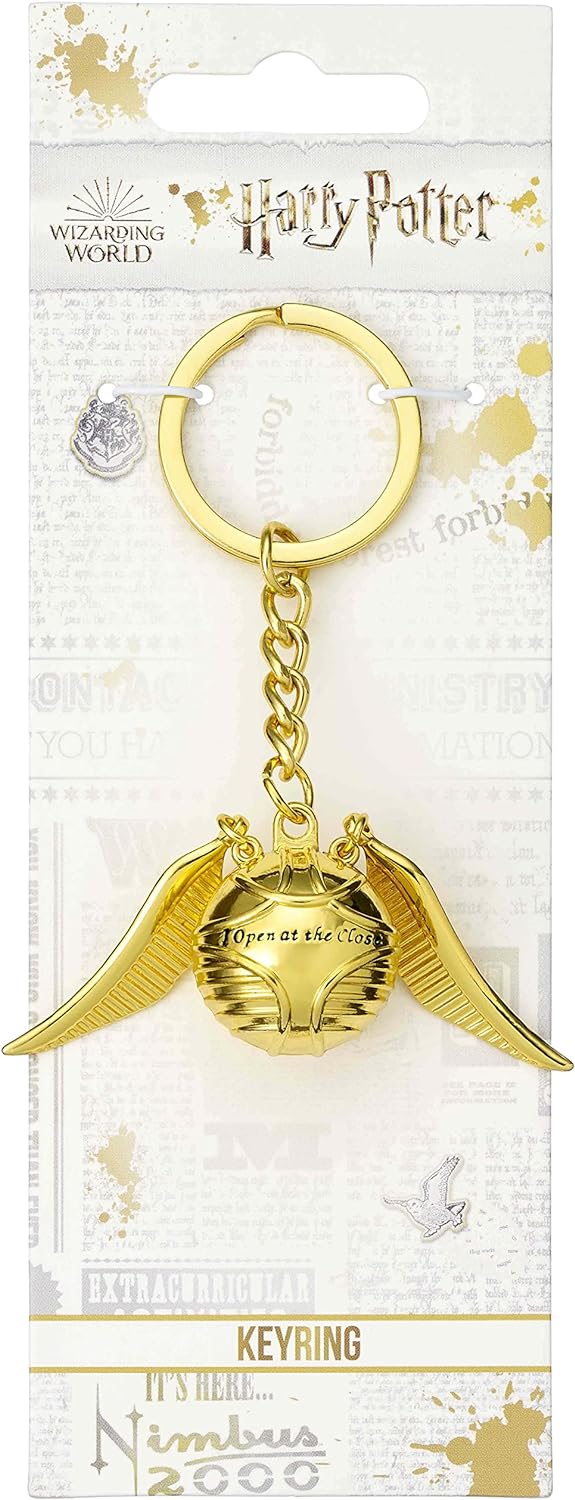 Harry Potter Golden Snitch porte-clés, The Carat Shop Llavero 3D oficial de Harry Potter Golden Snitch, Oro, Medium, The Carat Shop: Harry Potter Golden Snitch Schlüsselanhänger 3D - Harry Potter Gadget, Metall, Kein Edelstein., Harry Potter Official Gold