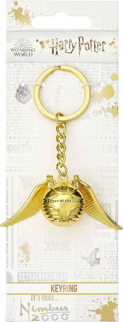 Harry Potter Golden Snitch porte-clés, The Carat Shop Llavero 3D oficial de Harry Potter Golden Snitch, Oro, Medium, The Carat Shop: Harry Potter Golden Snitch Schlüsselanhänger 3D - Harry Potter Gadget, Metall, Kein Edelstein., Harry Potter Official Gold