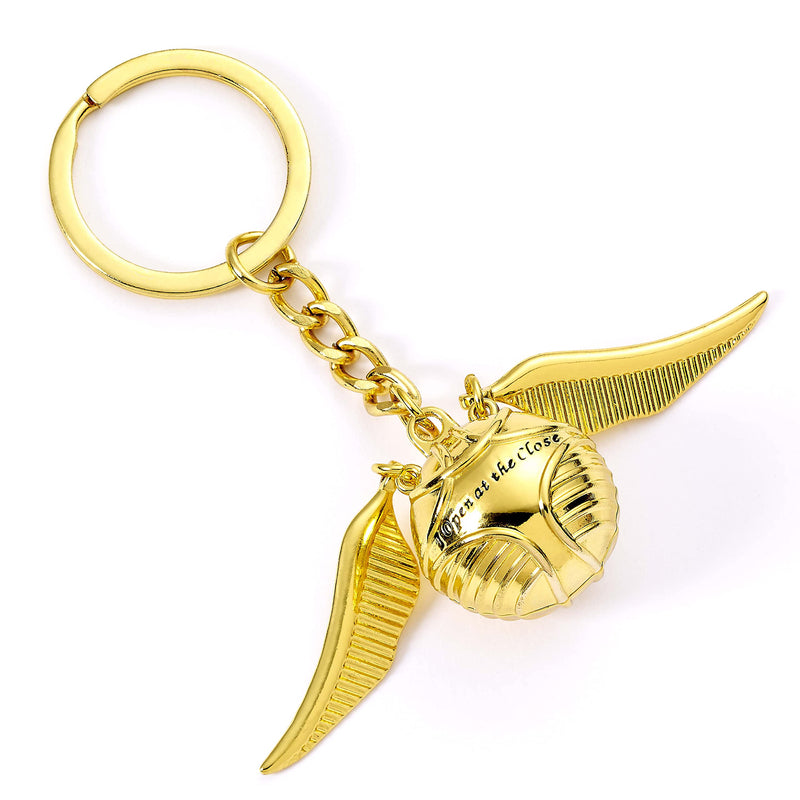 Harry Potter Golden Snitch porte-clés, The Carat Shop Llavero 3D oficial de Harry Potter Golden Snitch, Oro, Medium, The Carat Shop: Harry Potter Golden Snitch Schlüsselanhänger 3D - Harry Potter Gadget, Metall, Kein Edelstein., Harry Potter Official Gold