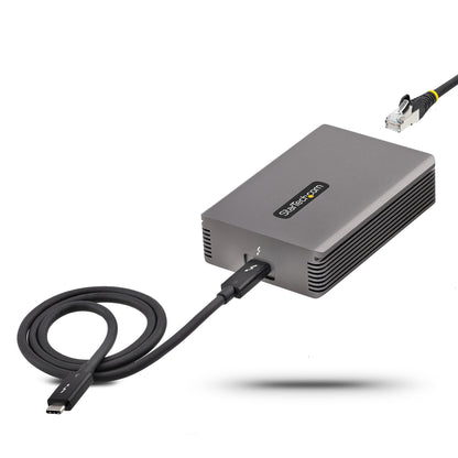 StarTech.com Thunderbolt 3 to Ethernet Adapter, 10GbE, Multi-Gigabit, Thunderbolt 3 to RJ45 Network Adapter, 10GBASE-T/5-2.5GBASE-T NIC, 10G Network Adapter w/ TB3-Certified Cable, Win/Mac (TB310G2