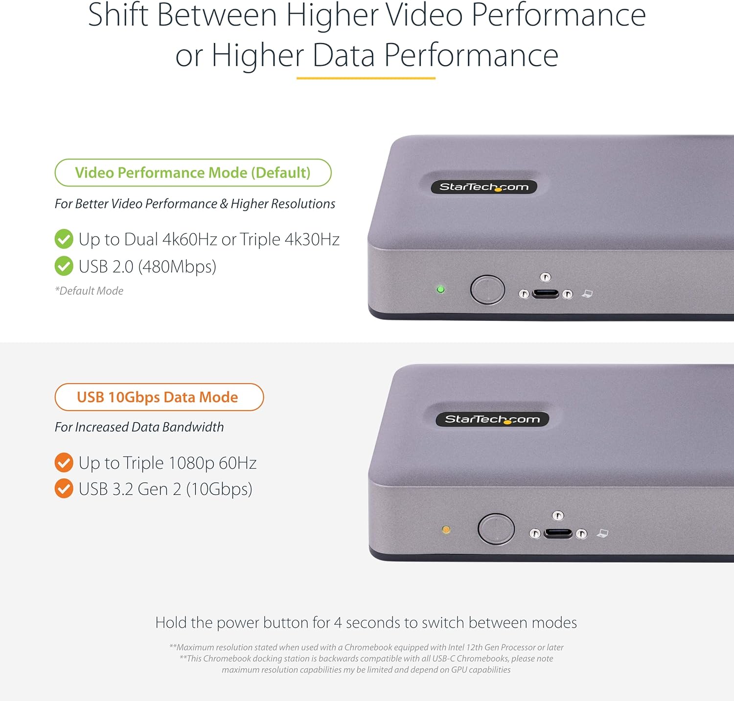 StarTech.com USB-C Docking Station - Triple 4K30 / Dual 4K60 - DP Alt Mode/DP/HDMI - 7-Port USB Hub - PD 3.0 - GbE - Audio - K-Slots - Works With Chromebook - Multi-Monitor USB-C Dock (DK31C3MNCRUE
