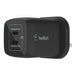 Belkin 65W Dual USB Type C Wall Charger, Fast Charging Power Delivery 3.0 with GaN Technology, USB Plug fast charger for iPhone 15, 14, 13, iPad, MacBook, Samsung Galaxy S23, Pixel and more - Black