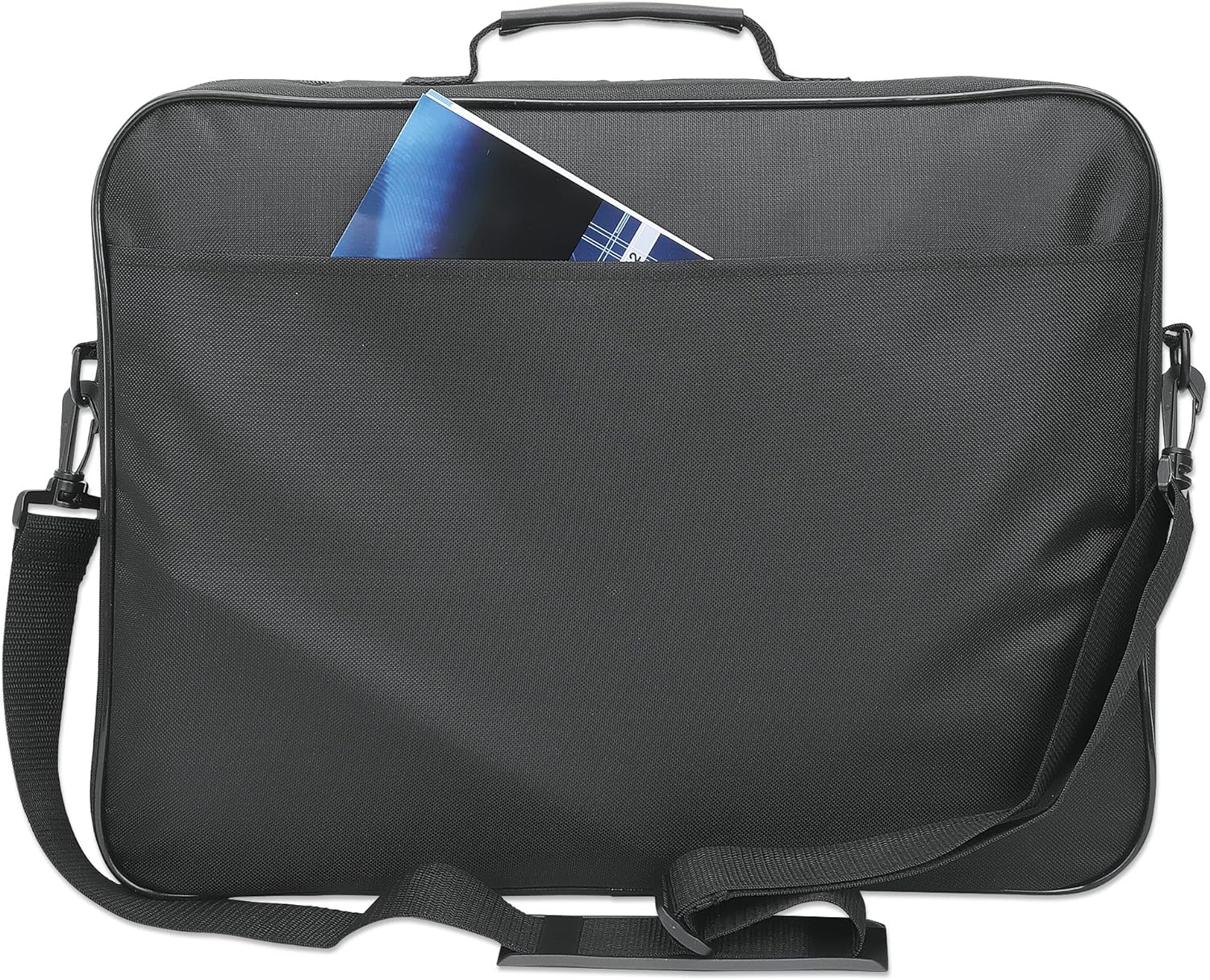 Manhattan Laptop Shoulder Bag Carrying Case – Slim Briefcase Style, Clamshell Opening, Padded Compartments–3 Yr Mfg Warranty
