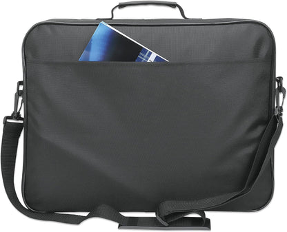 Manhattan Laptop Shoulder Bag Carrying Case – Slim Briefcase Style, Clamshell Opening, Padded Compartments–3 Yr Mfg Warranty