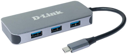 D-Link USB-C Hub with Power Delivery, 6-in-1, 4K HDMI, Gigabit Ethernet, 3 USB 3.0 Ports, for PC, MacBook Pro, MacBook Air, iPad Pro, Chromebook, Surface Pro USB-C 6in1 Gigabit