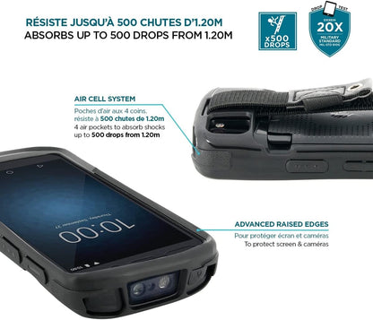 MOBILIS Guscio Protettivo per Zebra TC53e - TC53 - TC58, Custodia Robusta per Computer Mobile con Fascia di presa e Supporto per Stilo, compatibile con la Stazione di Ricarica, Nero