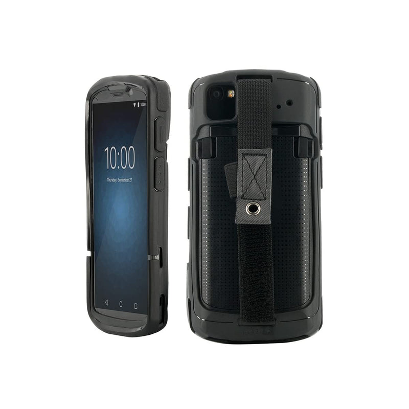 MOBILIS Guscio Protettivo per Zebra TC53e - TC53 - TC58, Custodia Robusta per Computer Mobile con Fascia di presa e Supporto per Stilo, compatibile con la Stazione di Ricarica, Nero
