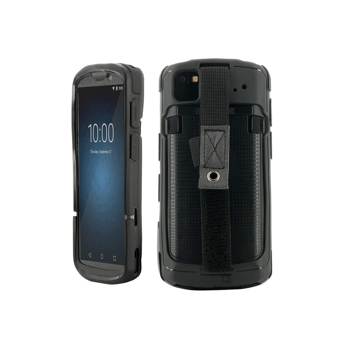 MOBILIS Guscio Protettivo per Zebra TC53e - TC53 - TC58, Custodia Robusta per Computer Mobile con Fascia di presa e Supporto per Stilo, compatibile con la Stazione di Ricarica, Nero
