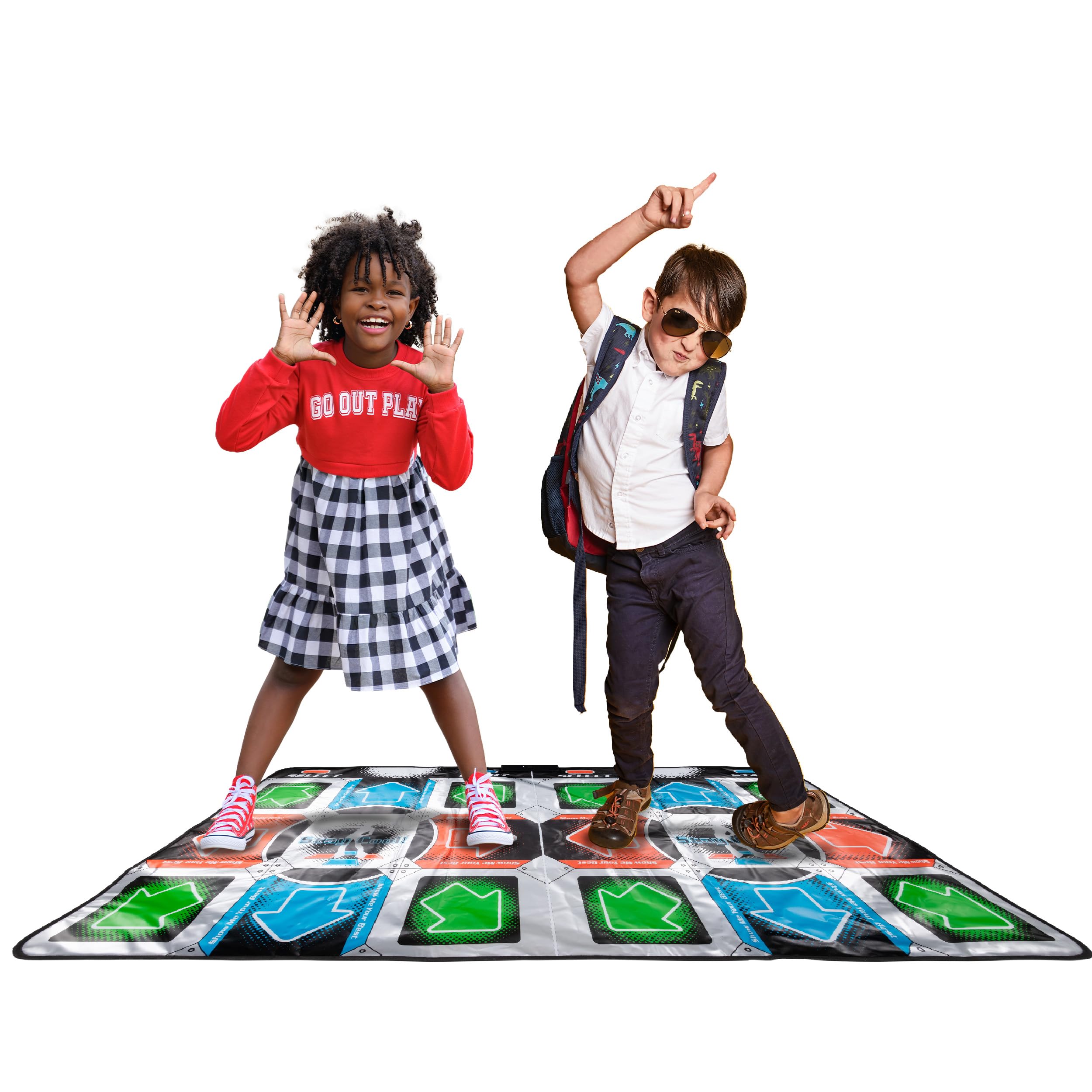 Dance Mat (2 Player) for TV, Plug and Play, 9 Retro Games, 110 Songs, 3 Difficulty Levels, Fun for Kids and Adults, for Girls, Boys & Adults - ThumbsUp! Two Player