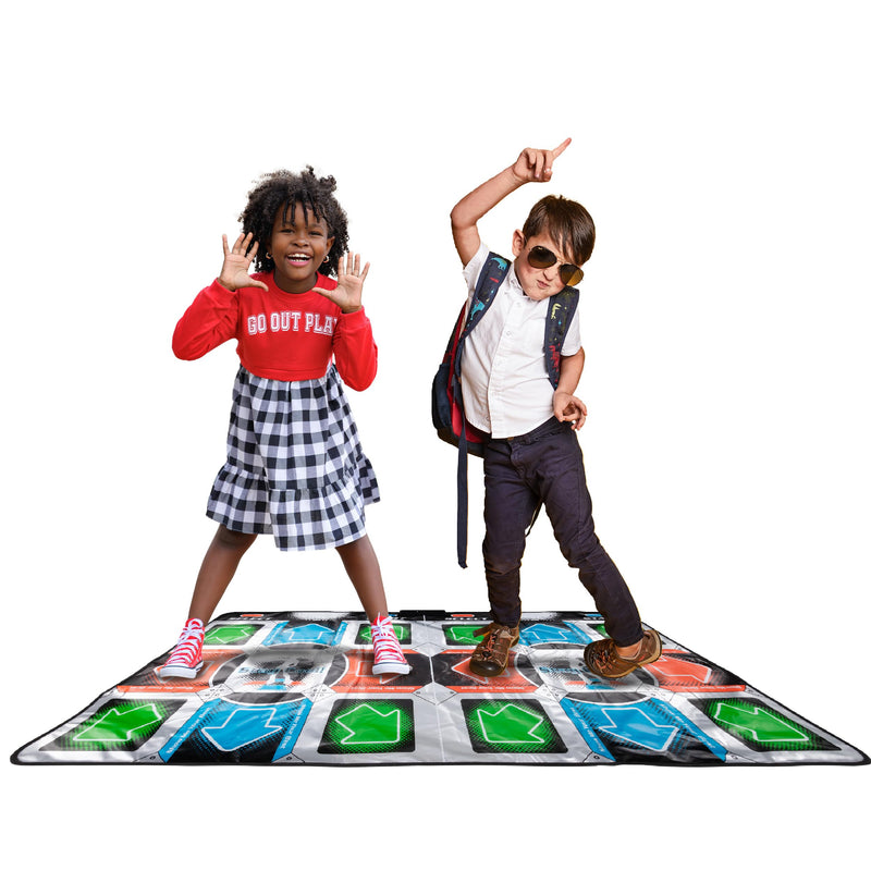 Dance Mat (2 Player) for TV, Plug and Play, 9 Retro Games, 110 Songs, 3 Difficulty Levels, Fun for Kids and Adults, for Girls, Boys & Adults - ThumbsUp! Two Player