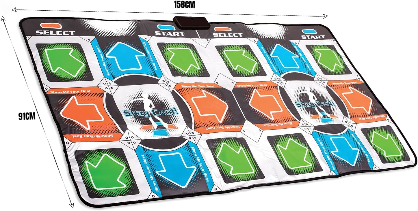 Dance Mat (2 Player) for TV, Plug and Play, 9 Retro Games, 110 Songs, 3 Difficulty Levels, Fun for Kids and Adults, for Girls, Boys & Adults - ThumbsUp! Two Player