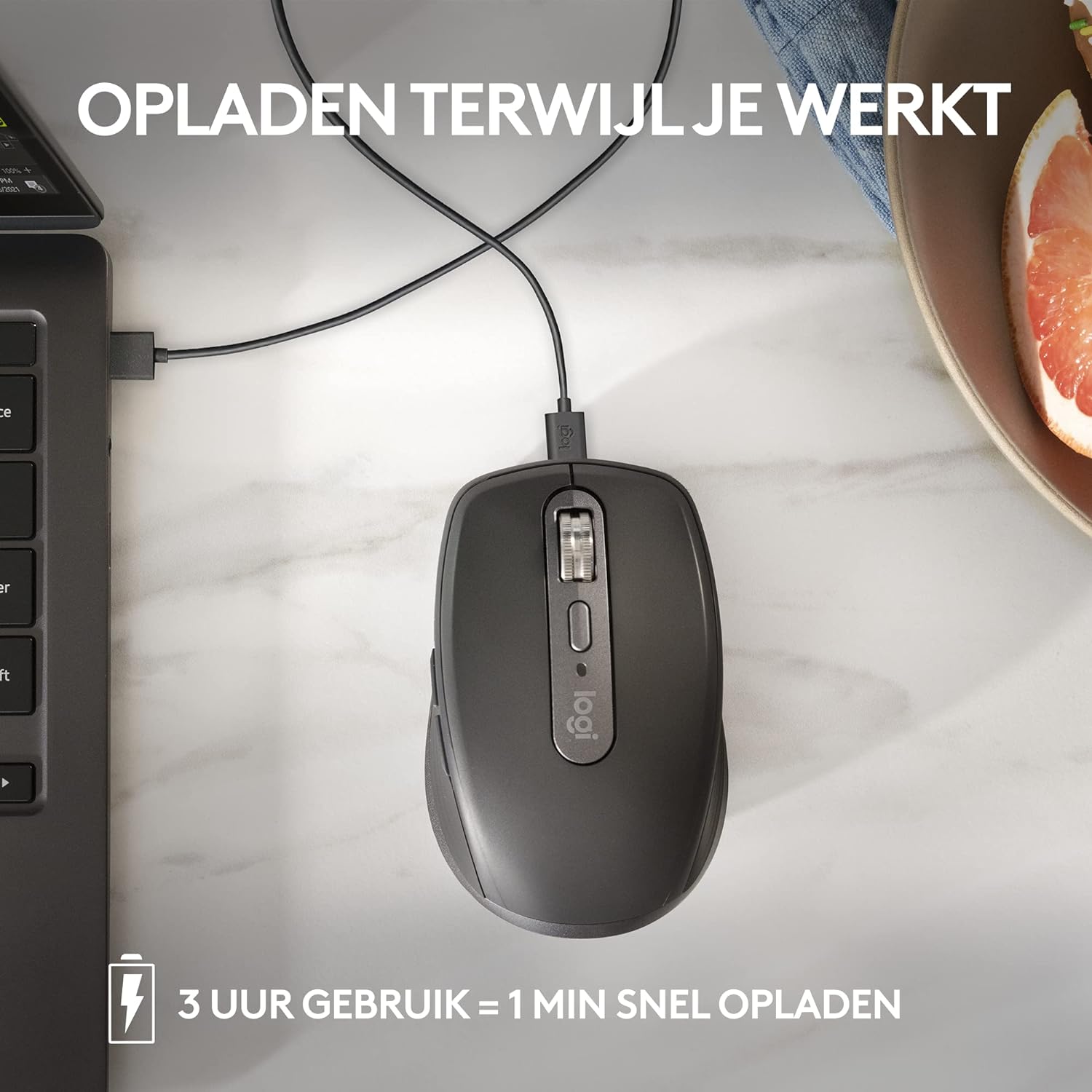 Logitech MX Anywhere 3S Compact Wireless Mouse, Fast Scrolling, 8K DPI Any-Surface Tracking, Quiet Clicks, Programmable Buttons, USB C, Bluetooth, Windows PC, Linux, Chrome, Mac