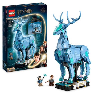 LEGO Harry Potter Expecto Patronum 2-in-1 Set, Build Stag and Wolf Animal Figures, Build-Rebuild-and-Display Model, Magical Gifts for Teenage Girls, Boys, Women, Men 76414 Single