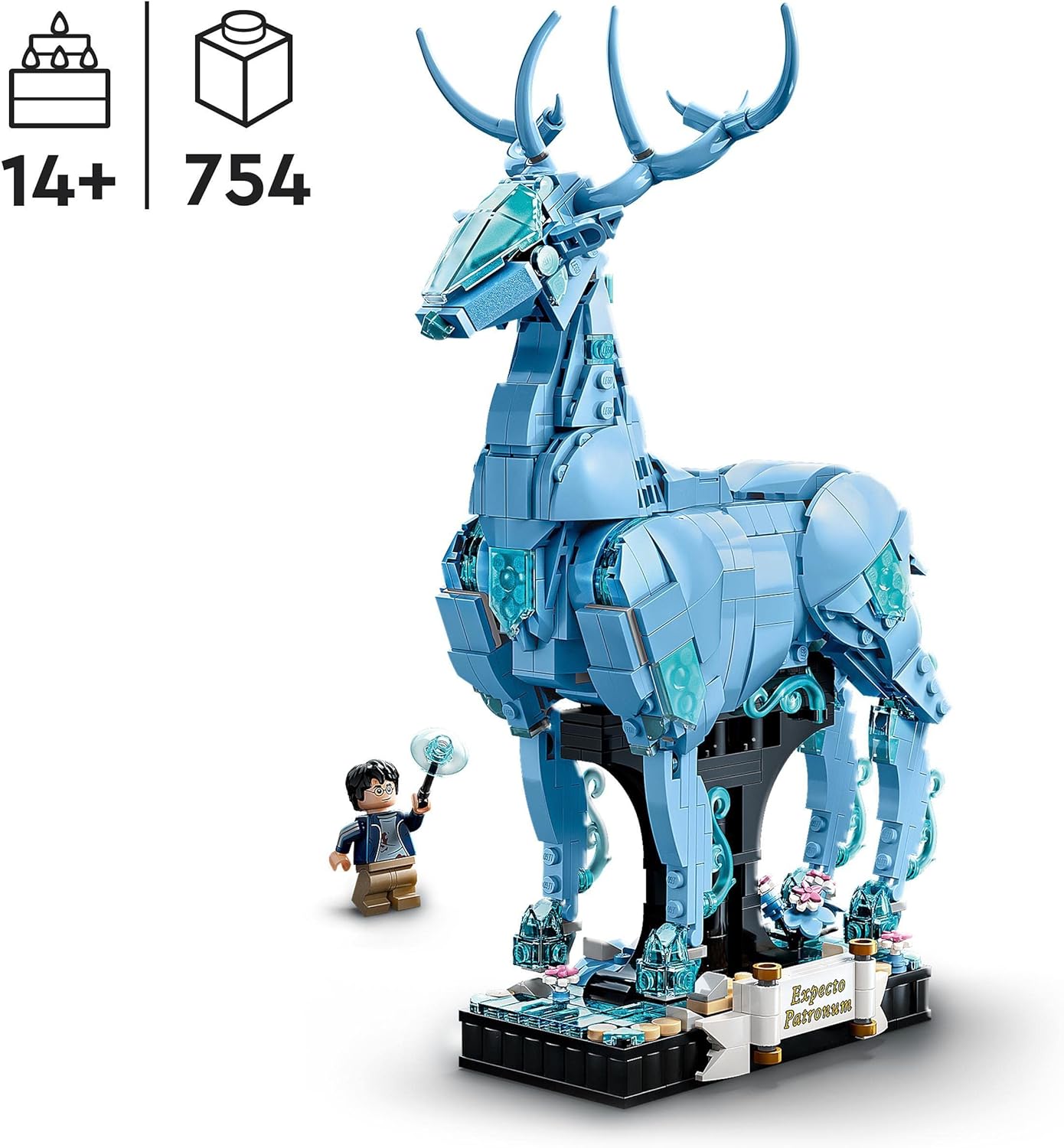 LEGO Harry Potter Expecto Patronum 2-in-1 Set, Build Stag and Wolf Animal Figures, Build-Rebuild-and-Display Model, Magical Gifts for Teenage Girls, Boys, Women, Men 76414 Single