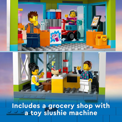 LEGO City Apartment Building, Modular Construction Set with Combinable Rooms, Shop, Toy Bike and 6 Minifigures, Birthday Gift for Kids, Boys, Girls Aged 6+ 60365 Single