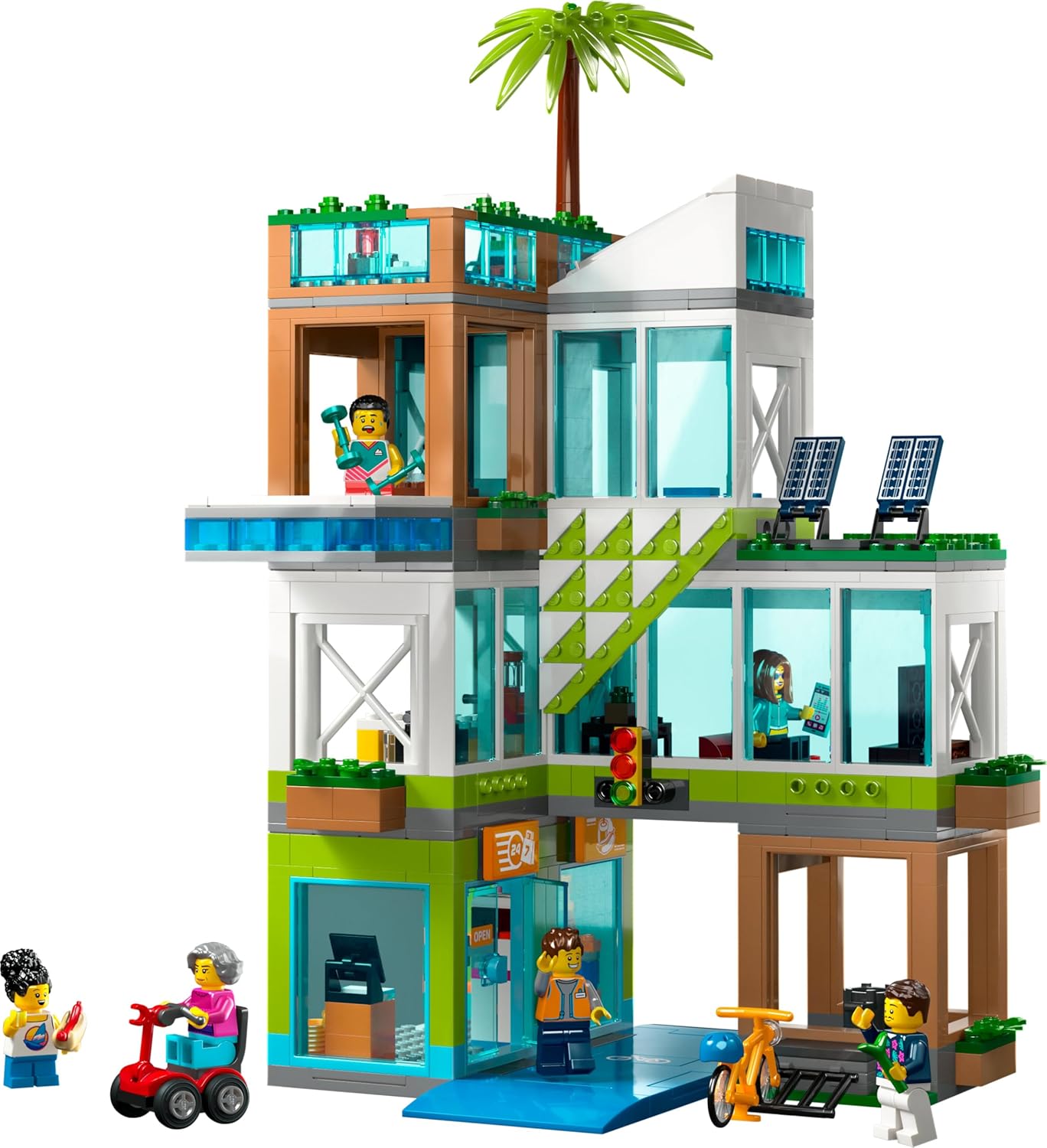 LEGO City Apartment Building, Modular Construction Set with Combinable Rooms, Shop, Toy Bike and 6 Minifigures, Birthday Gift for Kids, Boys, Girls Aged 6+ 60365 Single