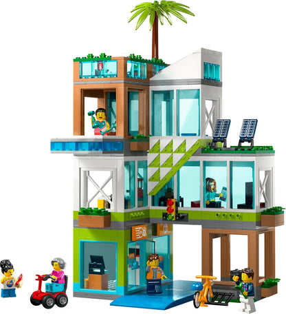 LEGO City Apartment Building, Modular Construction Set with Combinable Rooms, Shop, Toy Bike and 6 Minifigures, Birthday Gift for Kids, Boys, Girls Aged 6+ 60365 Single