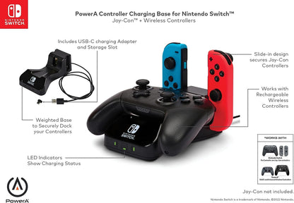 PowerA Controller Charging Base for Nintendo Switch Black