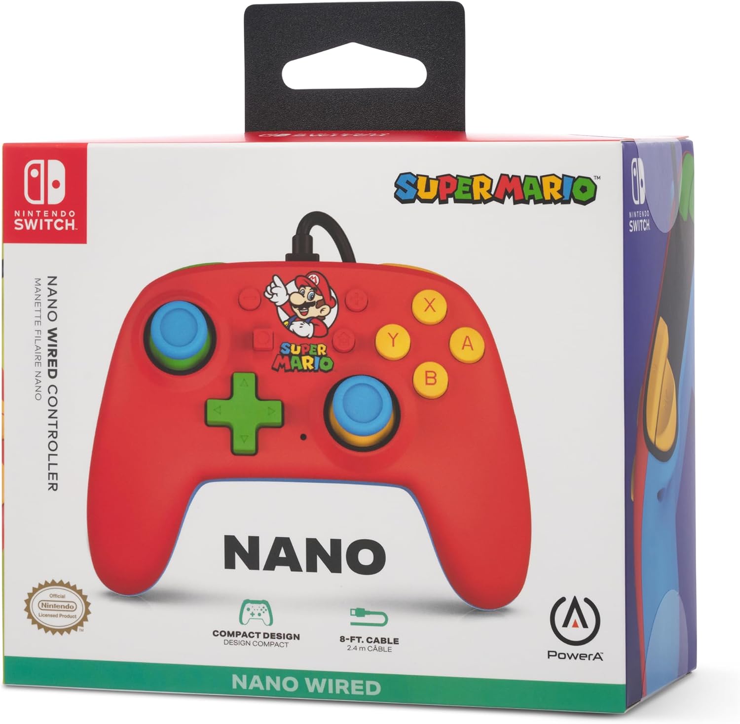 PowerA Nano Wired Controller for Nintendo Switch - Mario Medley, Nintendo Switch - OLED Model, Gamepad, game controller