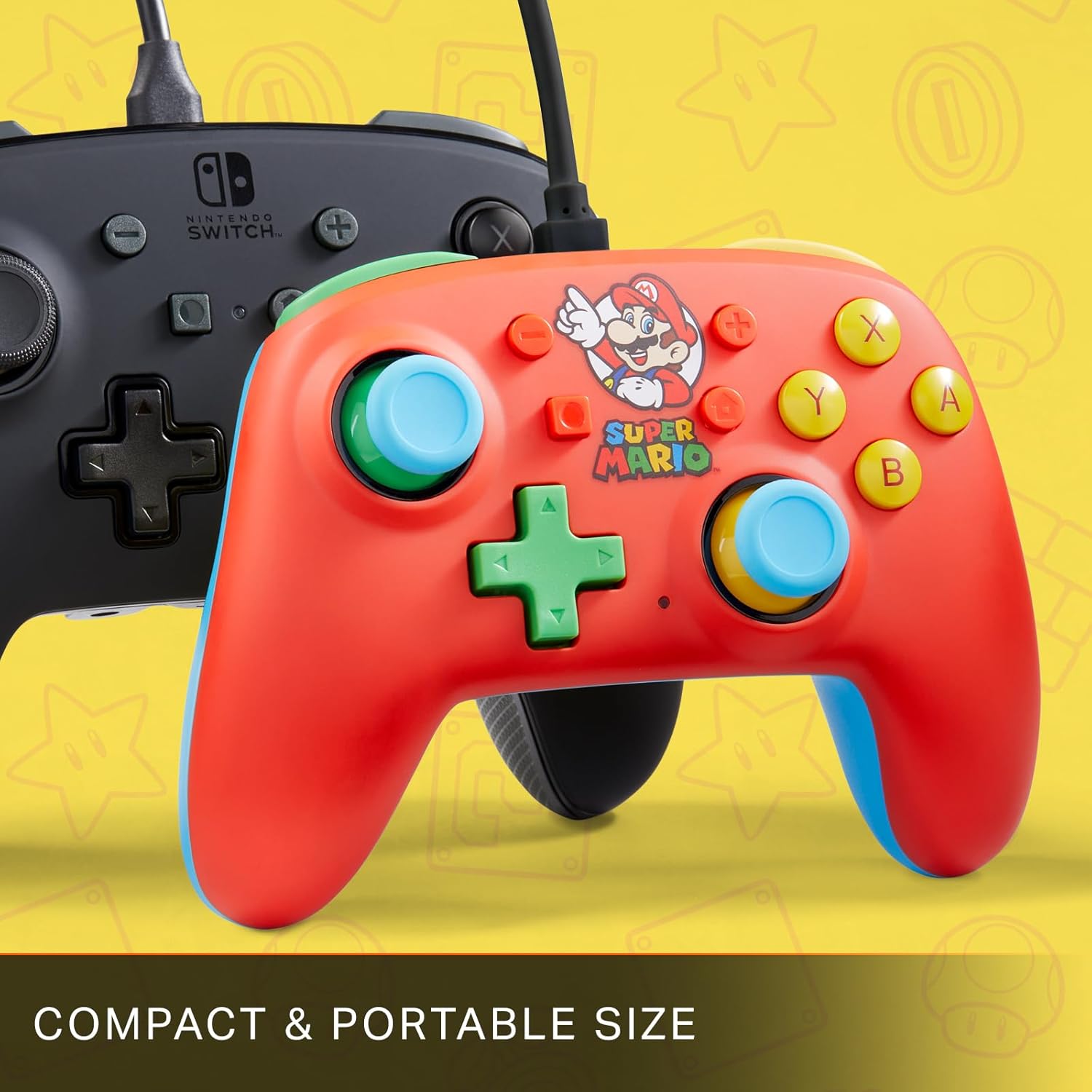 PowerA Nano Wired Controller for Nintendo Switch - Mario Medley, Nintendo Switch - OLED Model, Gamepad, game controller