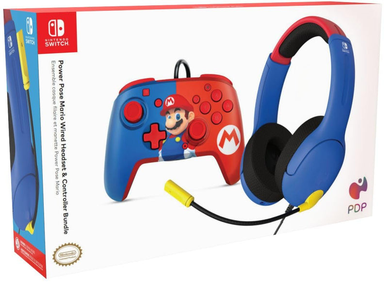 PDP Gaming Officially Licensed Mario Bundle for Switch Works with Switch OLED & Lite Mario Bundle Blue and Red