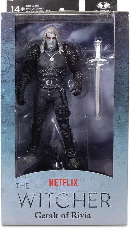 McFarlane Toys, Netflix The Witcher 7-inch Geralt of Rivia (Witcher Mode) Action Figure with 22 Moving Parts, The Witcher Season 2 Collectible Figure with Collectors Stand Base– Ages 12+
